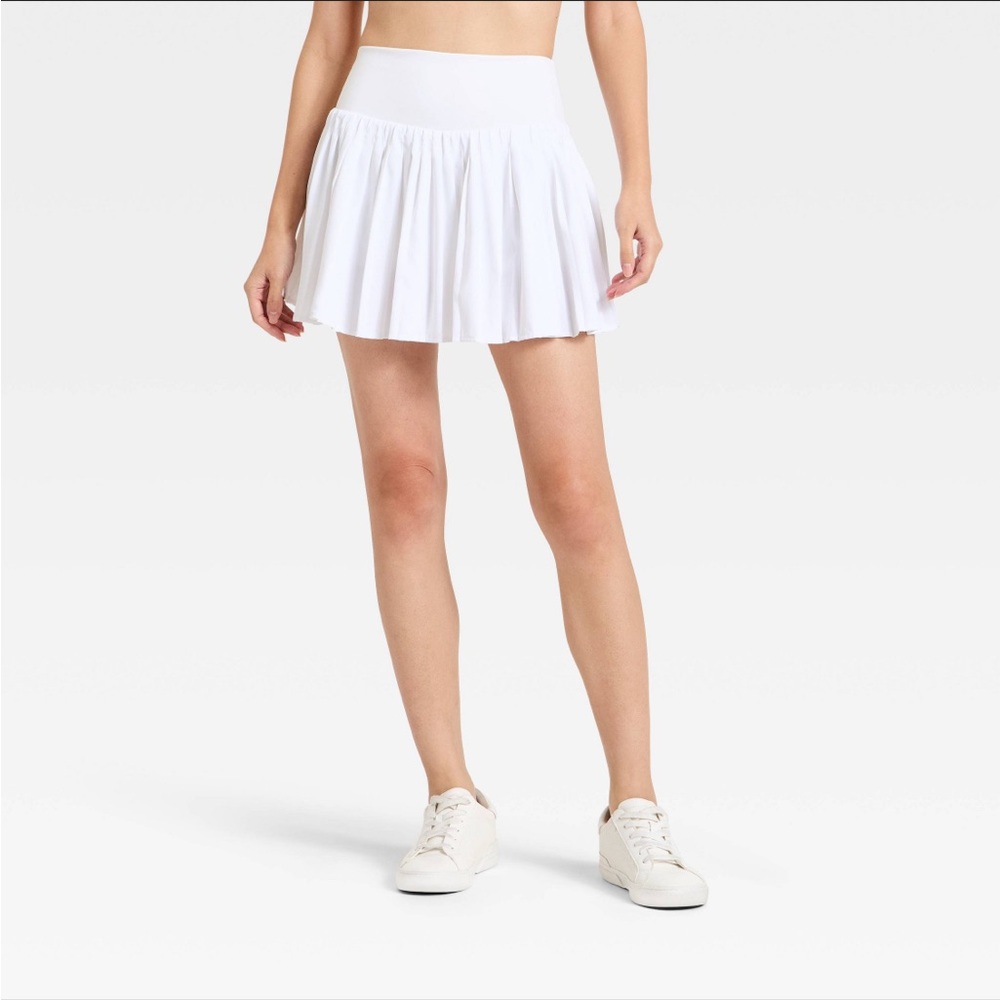 All in Motion White High-rise  Pleated Moisture Skirt